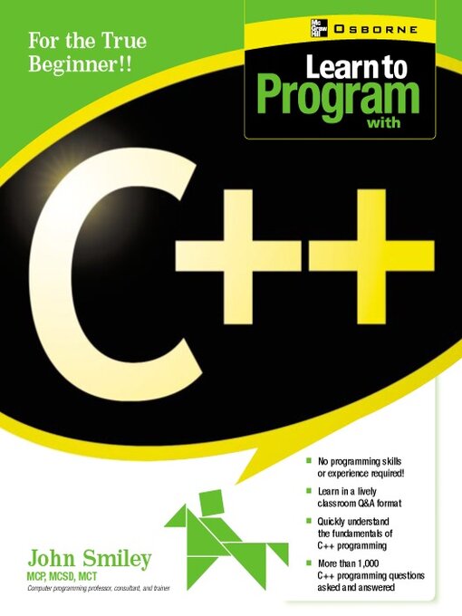 Title details for Learn to Program with C++ by John Smiley - Available